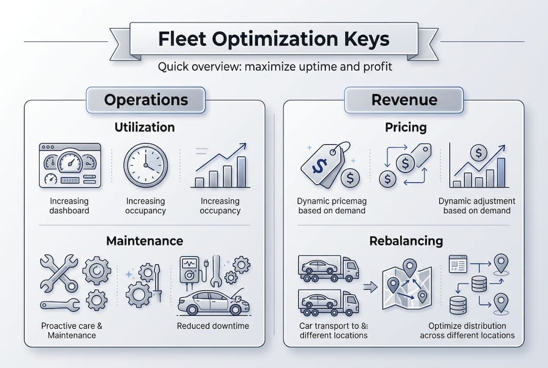 Infographic of fleet optimization for car rentals