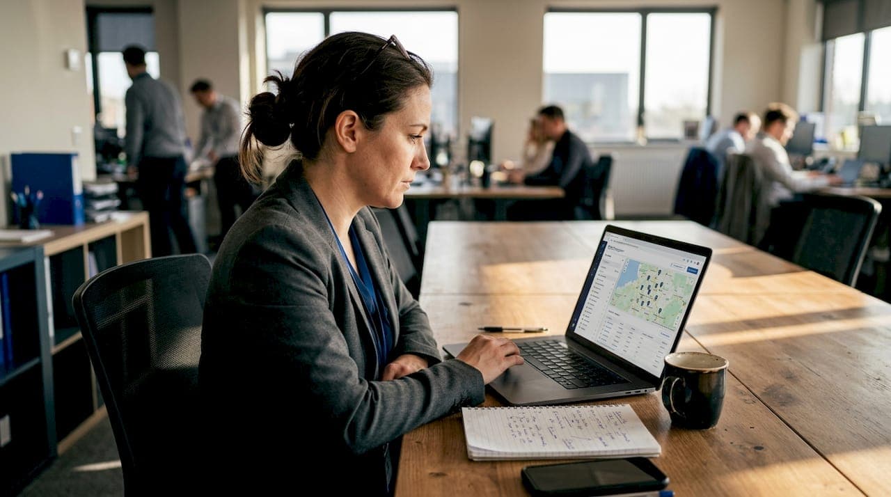 Specialist monitoring real-time fleet locations