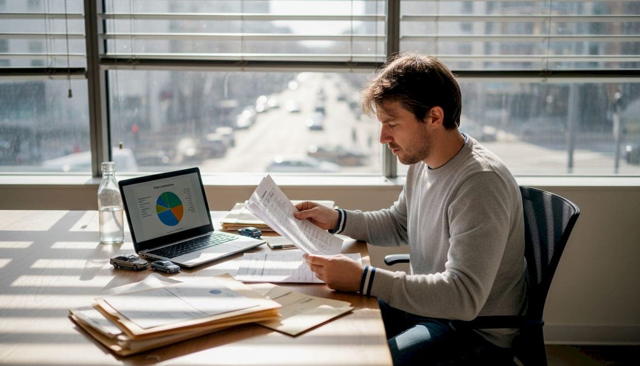 Fleet manager reviewing vehicle mix and inventory