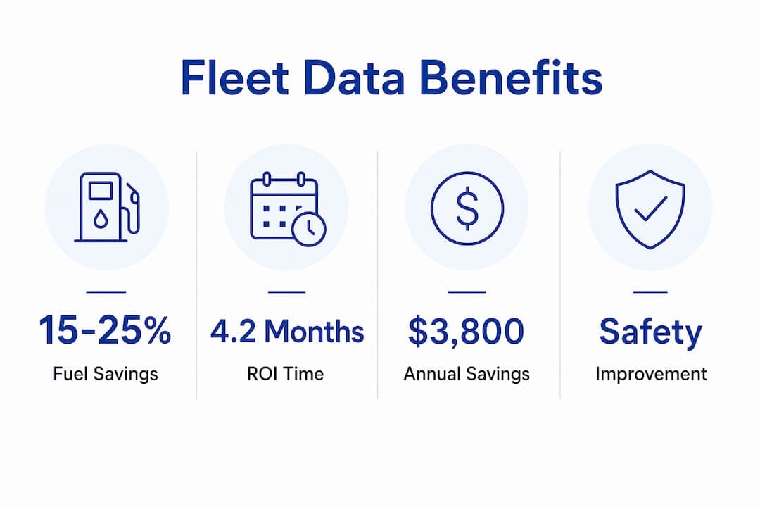 Infographic showing key real-time fleet data benefits