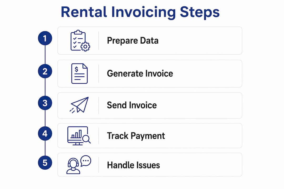 Infographic outlining key rental invoicing process steps