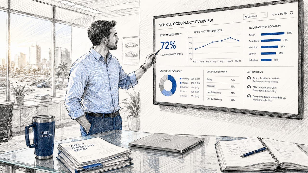 Fleet manager checking occupancy dashboard