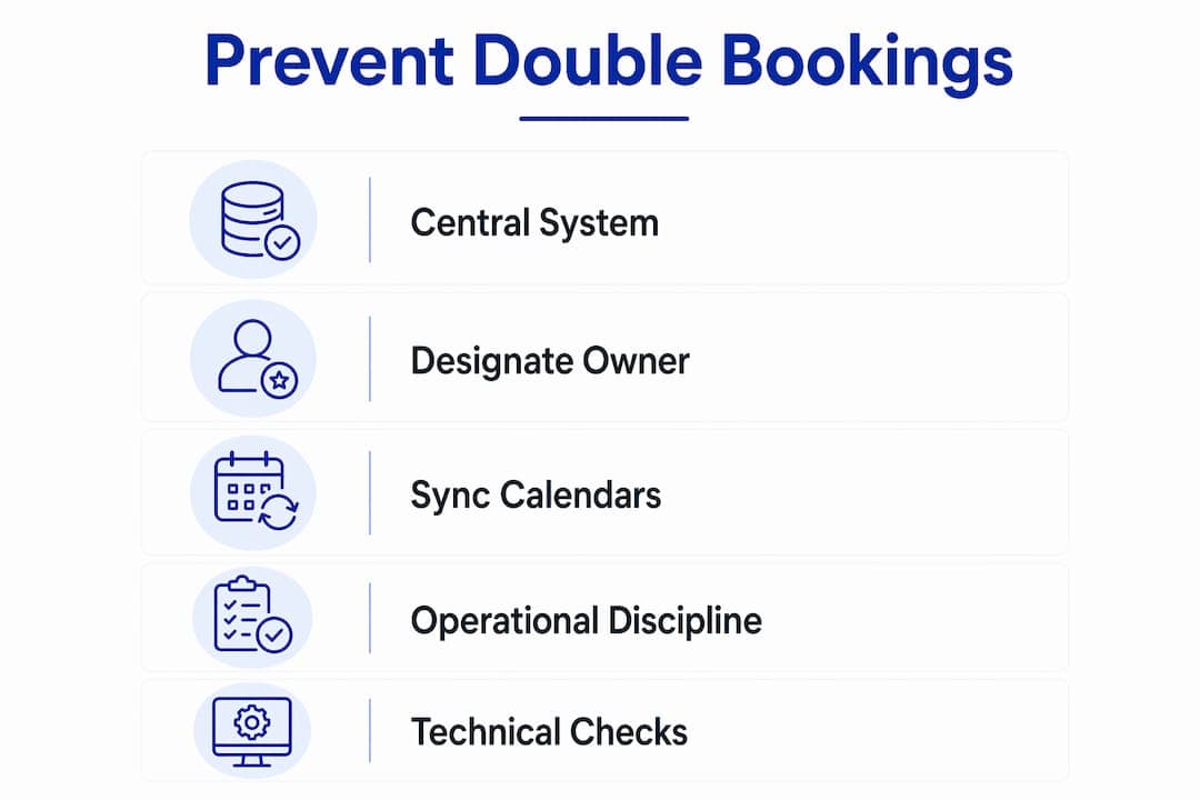 Infographic showing steps to prevent double bookings