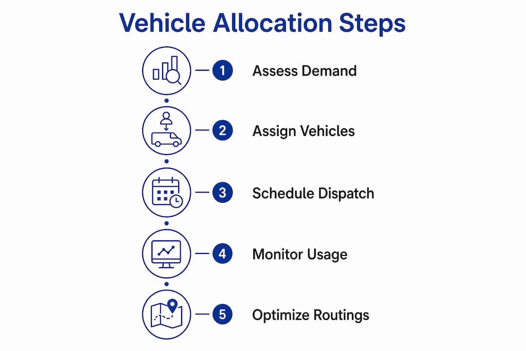 Infographic showing vehicle allocation process steps