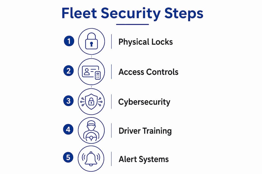 Infographic showing fleet security best practice steps