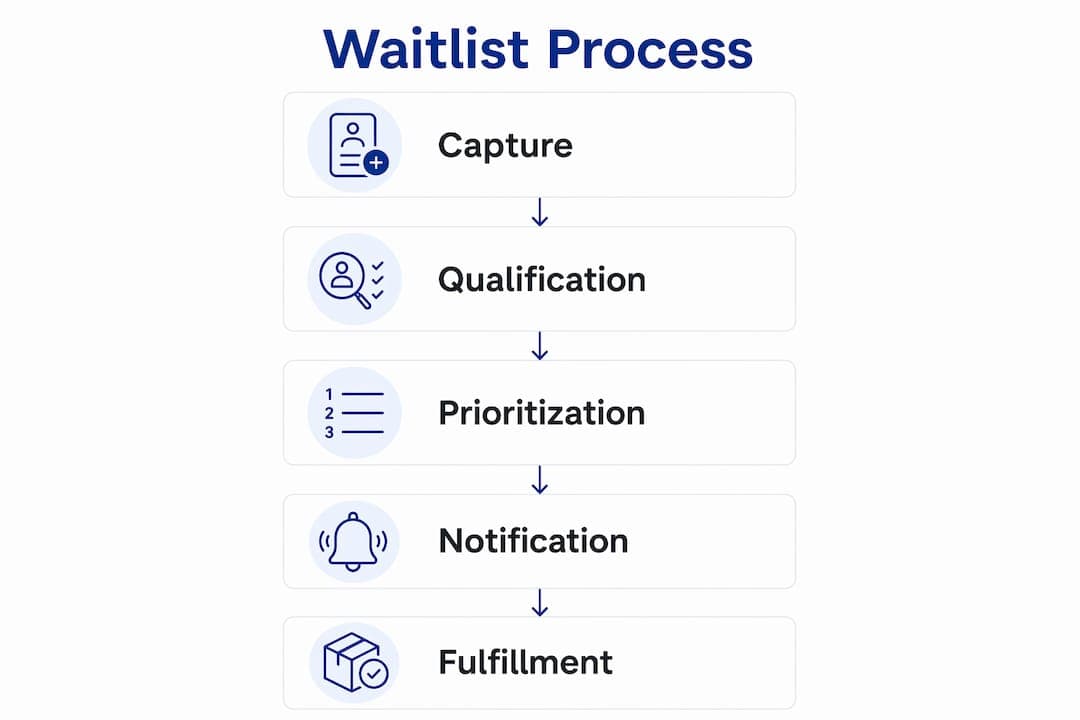 Infographic of vehicle rental waitlist process steps