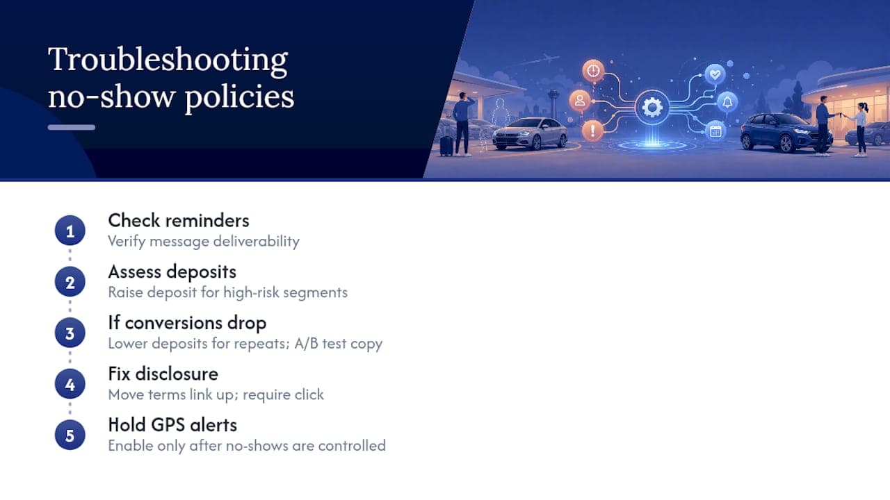 No-show policy troubleshooting decision flow