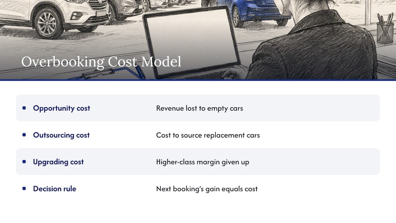 Three expected costs shape the booking limit